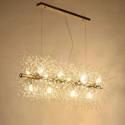 Modern crystal dandelion chandelier led pendant lamp dining room