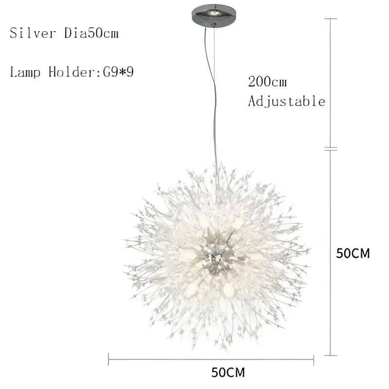 Modern crystal dandelion chandelier led pendant lamp dining room
