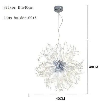 Modern crystal dandelion chandelier led pendant lamp dining room