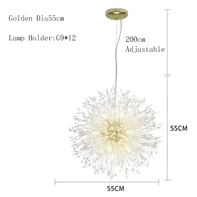 Modern crystal dandelion chandelier led pendant lamp dining room