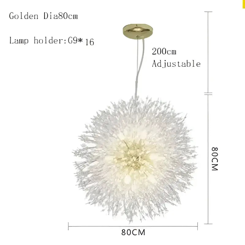 Modern crystal dandelion chandelier led pendant lamp dining room