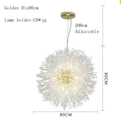 Modern crystal dandelion chandelier led pendant lamp dining room