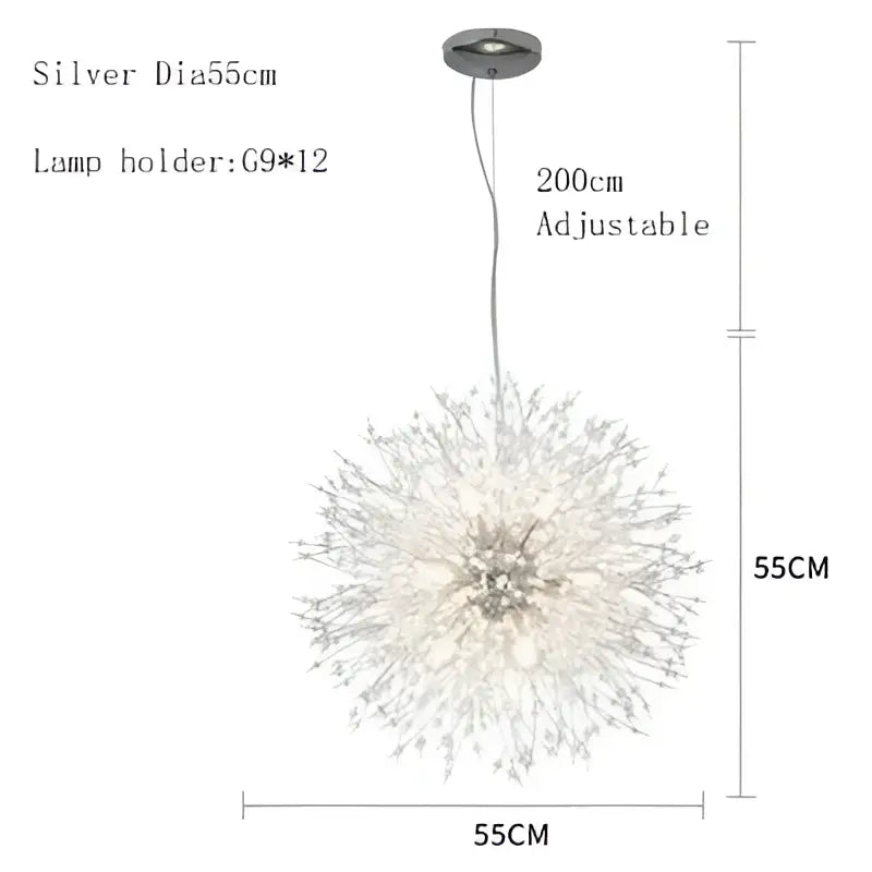 Modern crystal dandelion chandelier led pendant lamp dining room