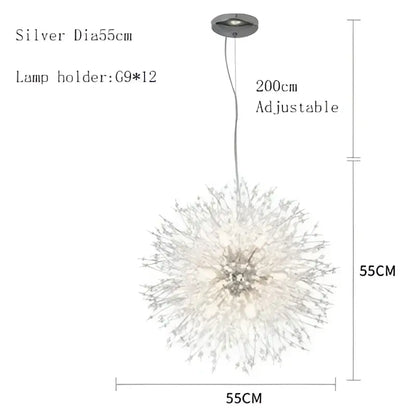 Modern crystal dandelion chandelier led pendant lamp dining room