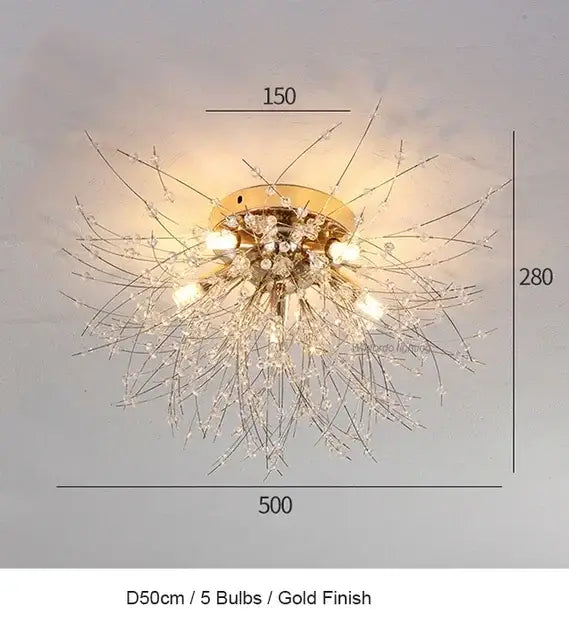 Modern crystal dandelion chandelier led pendant lamp dining room