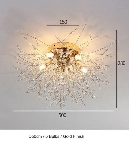 Modern crystal dandelion chandelier led pendant lamp dining room