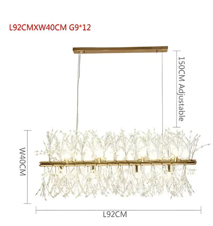 Modern crystal dandelion chandelier led pendant lamp dining room