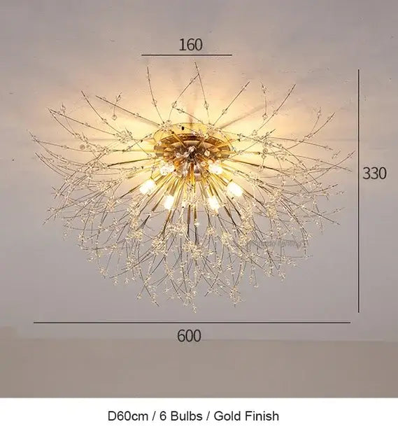 Modern crystal dandelion chandelier led pendant lamp dining room