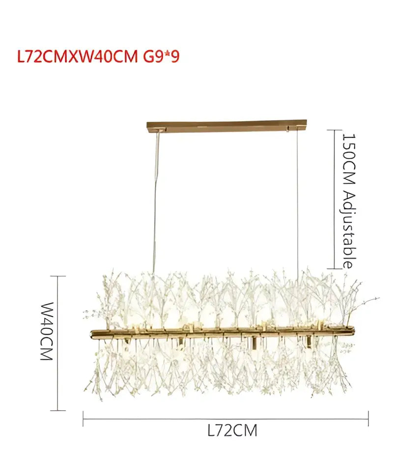 Modern crystal dandelion chandelier led pendant lamp dining room