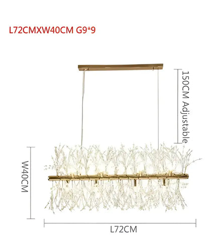 Modern crystal dandelion chandelier led pendant lamp dining room