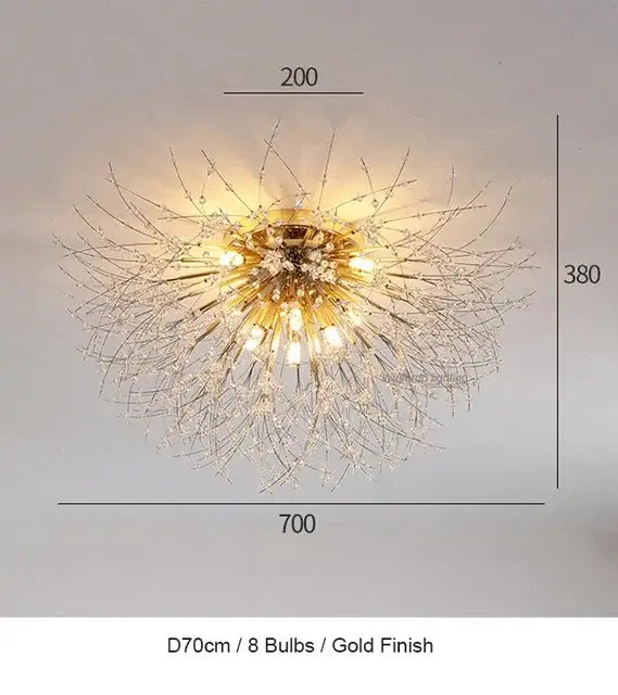 Modern crystal dandelion chandelier led pendant lamp dining room