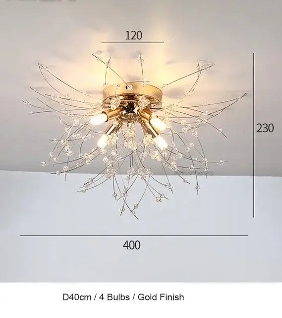 Modern crystal dandelion chandelier led pendant lamp dining room