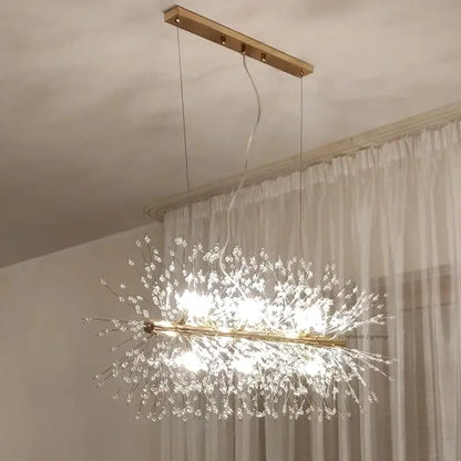 Modern crystal dandelion chandelier led pendant lamp dining room