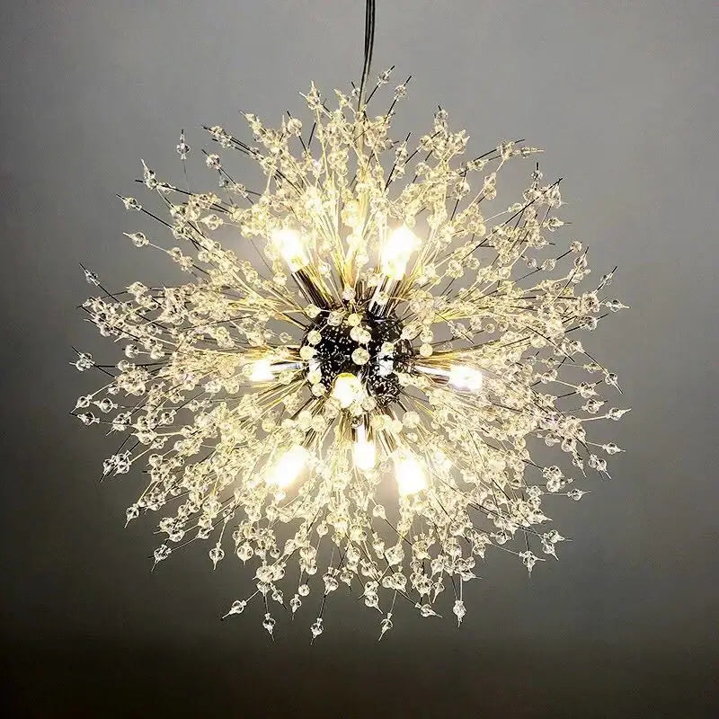 Modern crystal dandelion led ceiling chandelier for living room