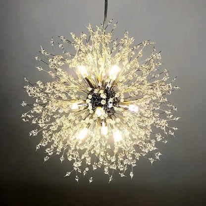 Modern crystal dandelion led ceiling chandelier for living room