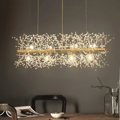 Modern crystal dandelion led ceiling chandelier for living room