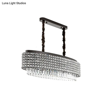 Modern crystal encrusted bronze pendulum light dining room 110v 120v