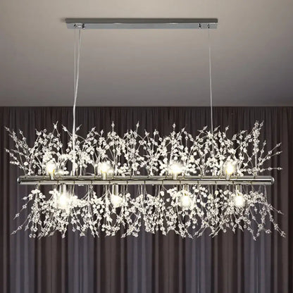 Modern crystal flower chrome & gold ceiling lamp kitchen chandelier