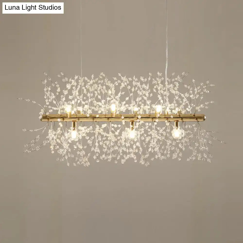 Modern crystal flower chrome & gold ceiling lamp kitchen chandelier