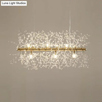 Modern crystal flower chrome & gold ceiling lamp kitchen chandelier