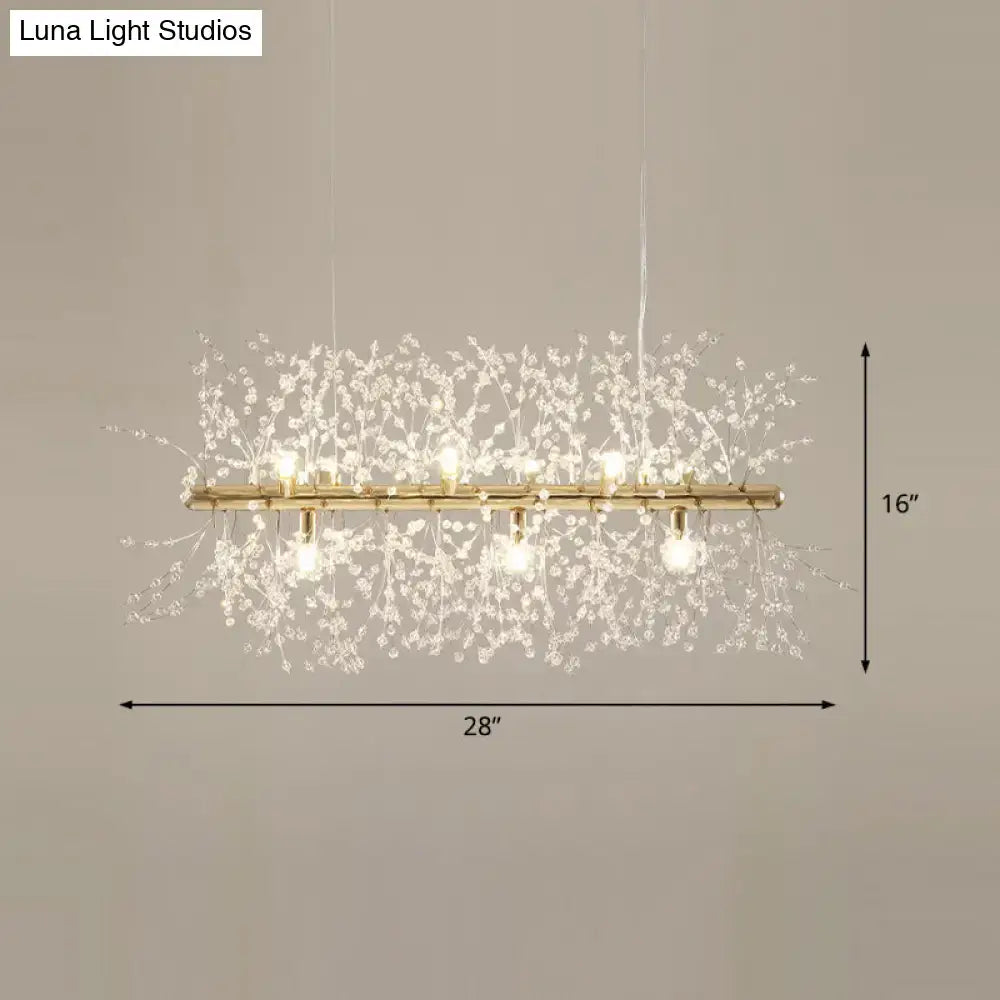 Modern crystal flower chrome & gold ceiling lamp kitchen chandelier