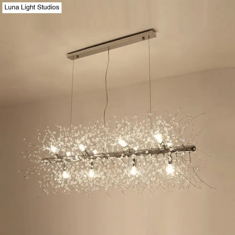 Modern crystal flower chrome & gold ceiling lamp kitchen chandelier