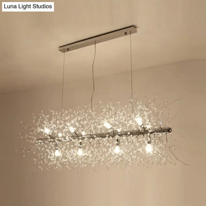 Modern crystal flower chrome & gold ceiling lamp kitchen chandelier