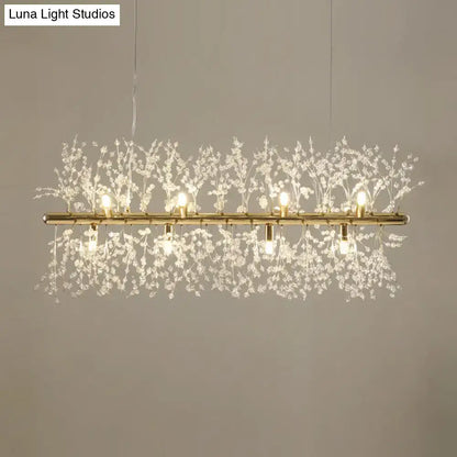 Modern crystal flower chrome & gold ceiling lamp kitchen chandelier