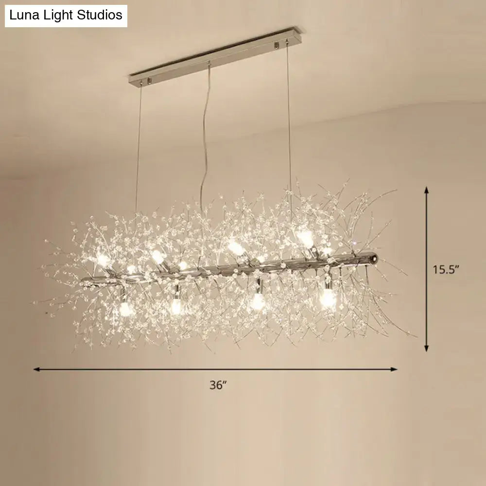 Modern crystal flower chrome & gold ceiling lamp kitchen chandelier