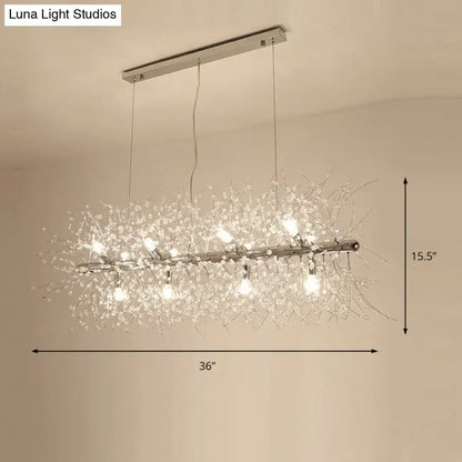 Modern crystal flower chrome & gold ceiling lamp kitchen chandelier