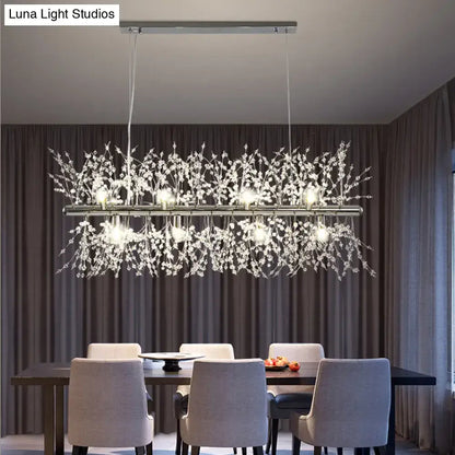 Modern crystal flower chrome & gold ceiling lamp kitchen chandelier
