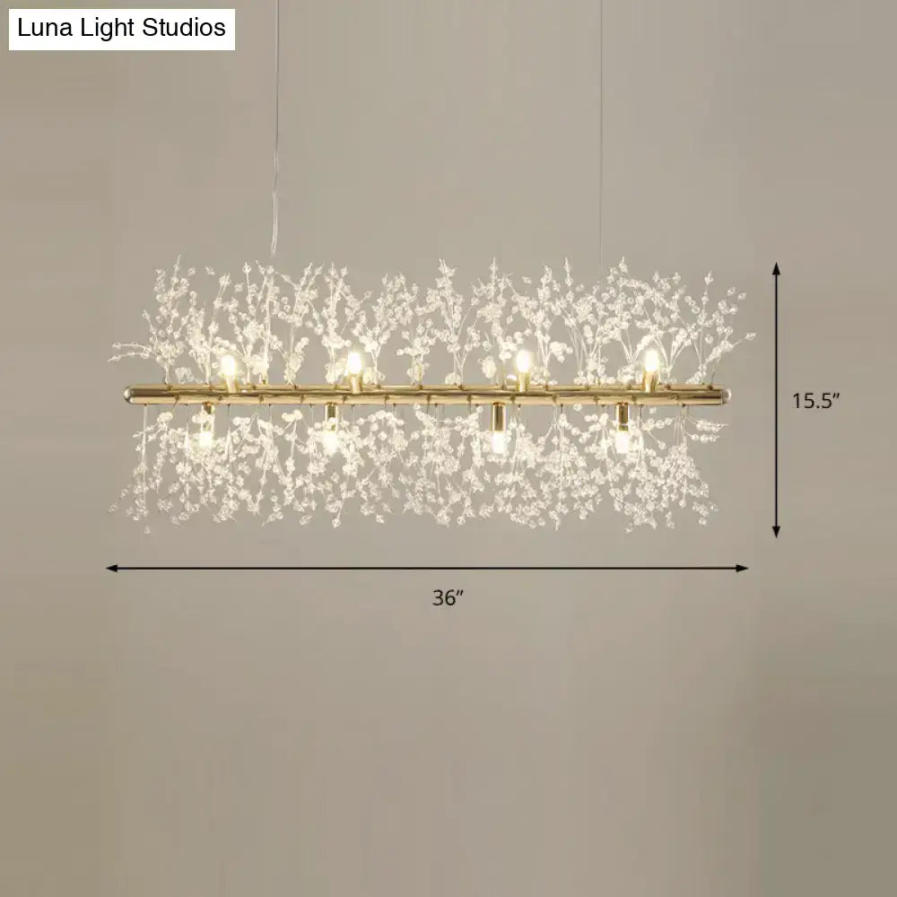Modern crystal flower chrome & gold ceiling lamp kitchen chandelier