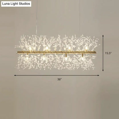 Modern crystal flower chrome & gold ceiling lamp kitchen chandelier