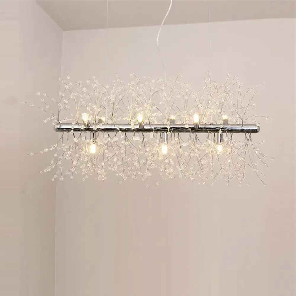 Modern crystal flower chrome & gold ceiling lamp kitchen chandelier