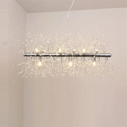 Modern crystal flower chrome & gold ceiling lamp kitchen chandelier