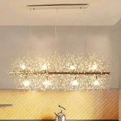 Modern crystal flower chrome & gold ceiling lamp kitchen chandelier