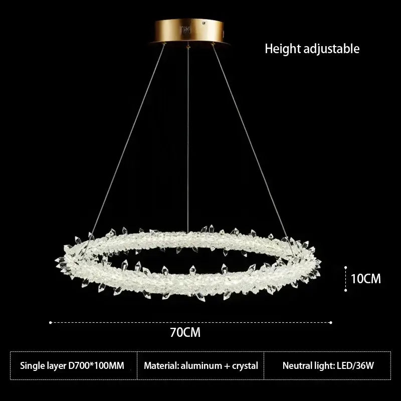 Modern crystal flower led chandelier dining room pendant light