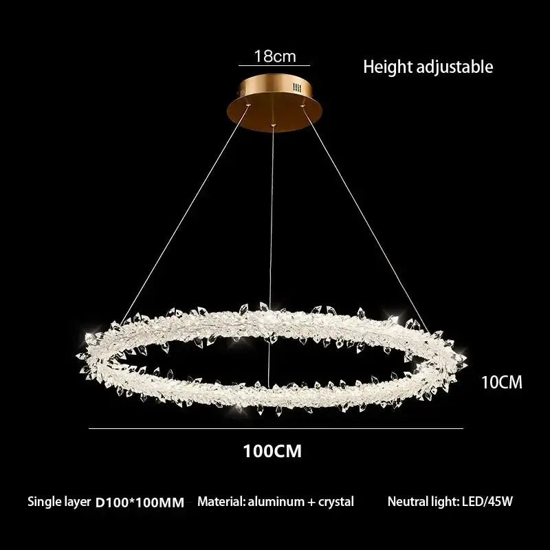 Modern crystal flower led chandelier dining room pendant light