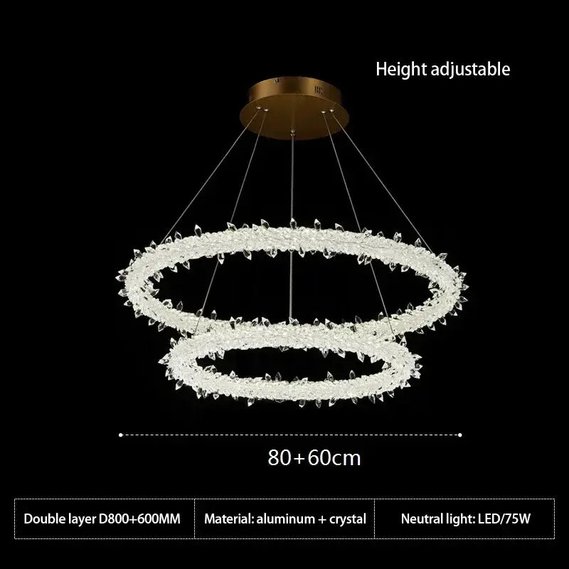 Modern crystal flower led chandelier dining room pendant light