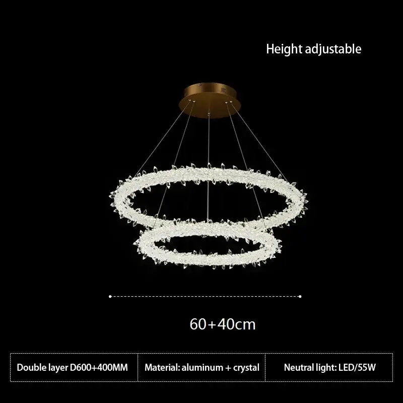 Modern crystal flower led chandelier dining room pendant light