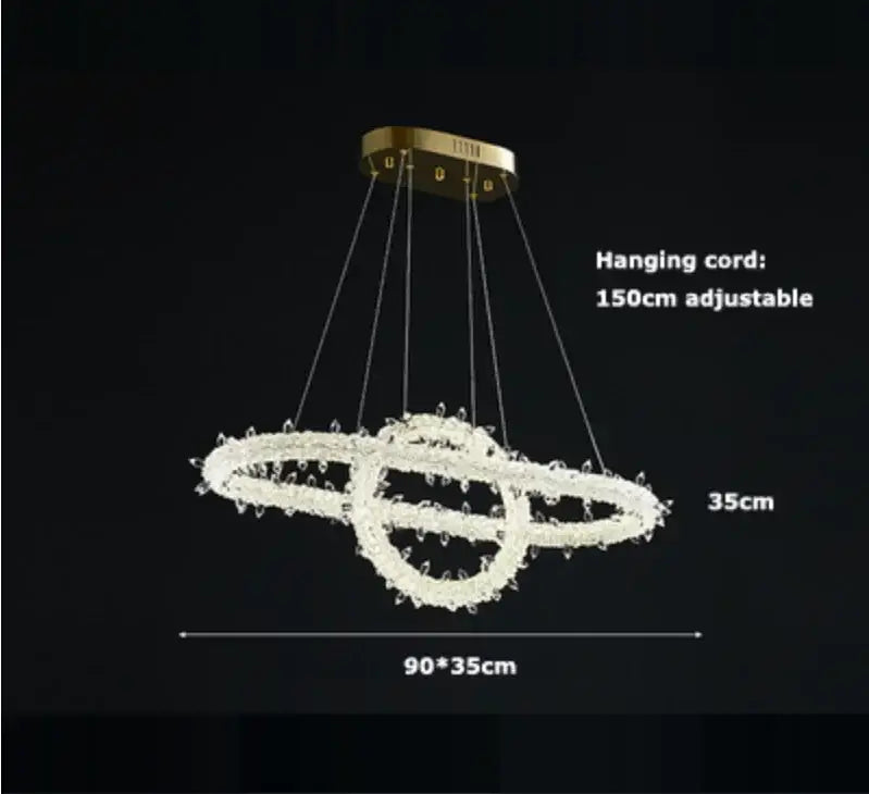 Modern crystal flower led chandelier dining room pendant light