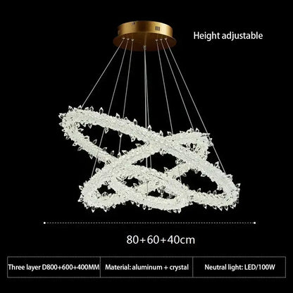 Modern crystal flower led chandelier dining room pendant light