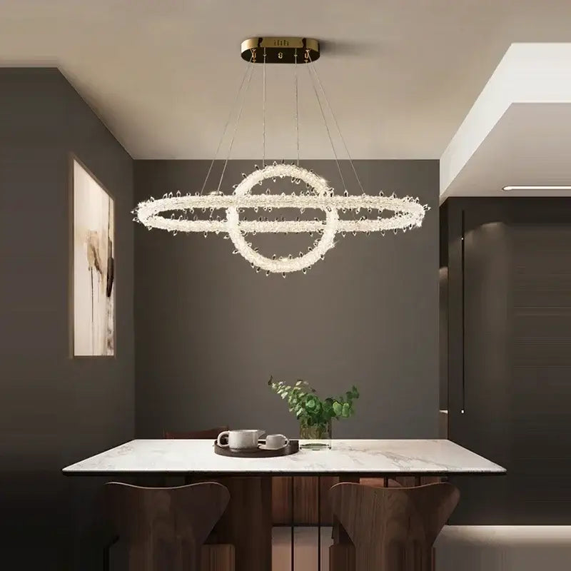 Modern crystal flower led chandelier dining room pendant light