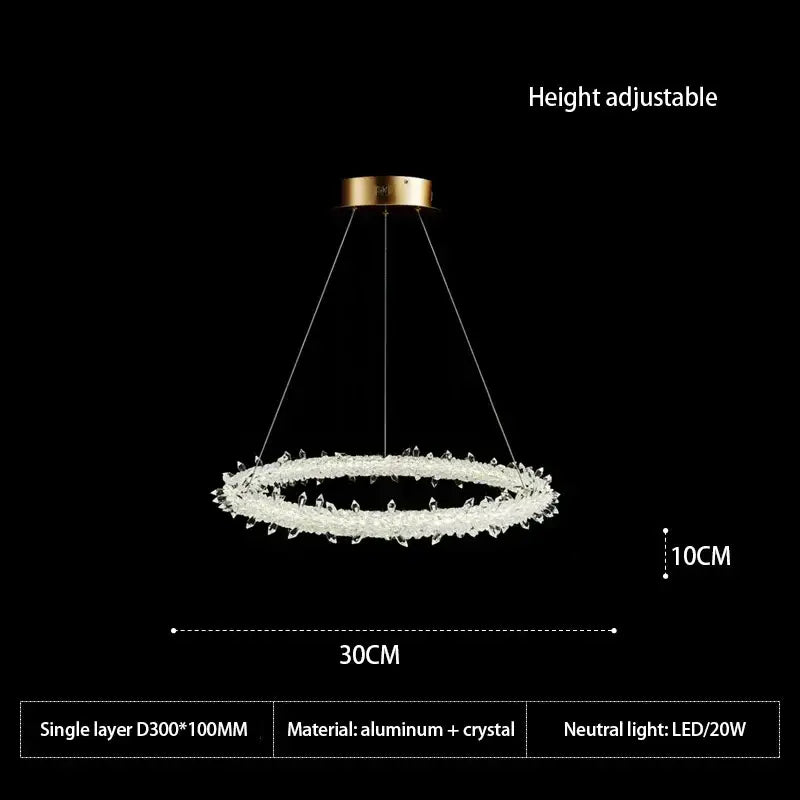 Modern crystal flower led chandelier dining room pendant light