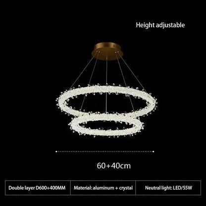 Modern crystal flower led chandelier living room pendant light