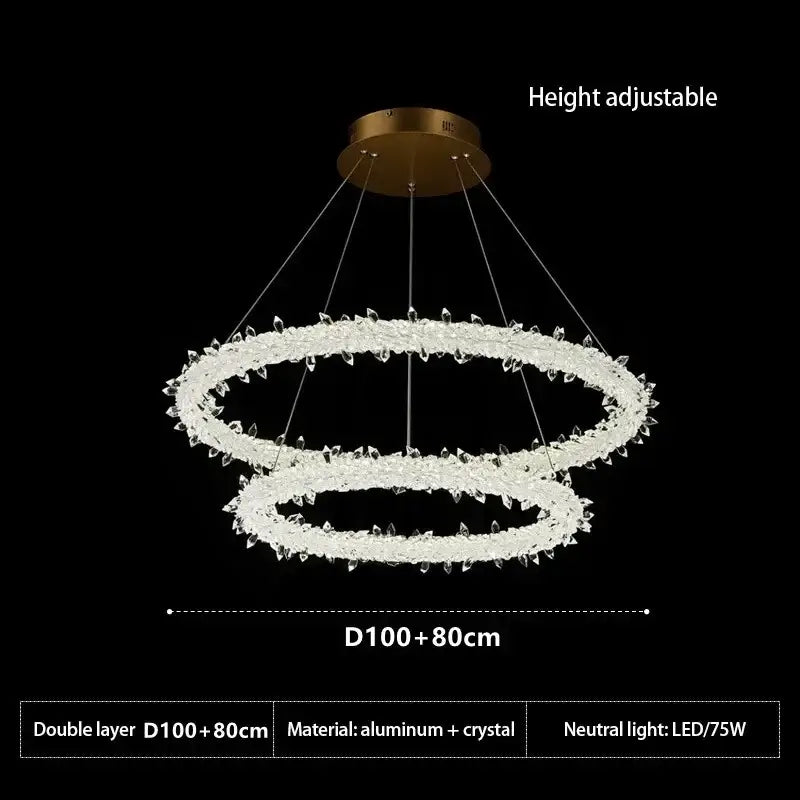 Modern crystal flower led chandelier living room pendant light