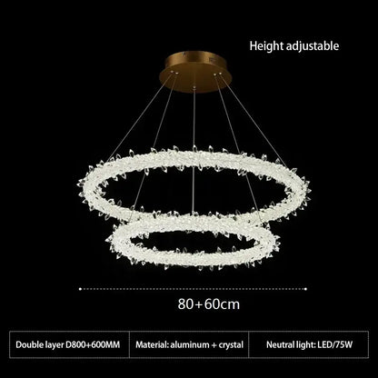 Modern crystal flower led chandelier living room pendant light