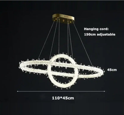 Modern crystal flower led chandelier living room pendant light