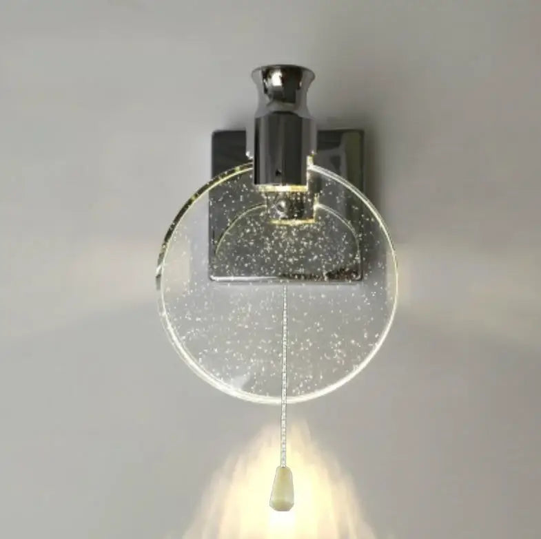 Modern crystal glass gold wall lamp bedroom sconce