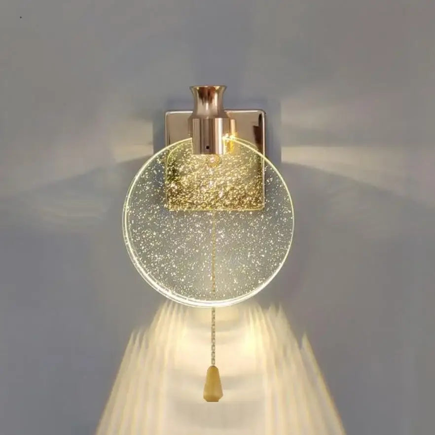 Modern crystal glass gold wall lamp bedroom sconce